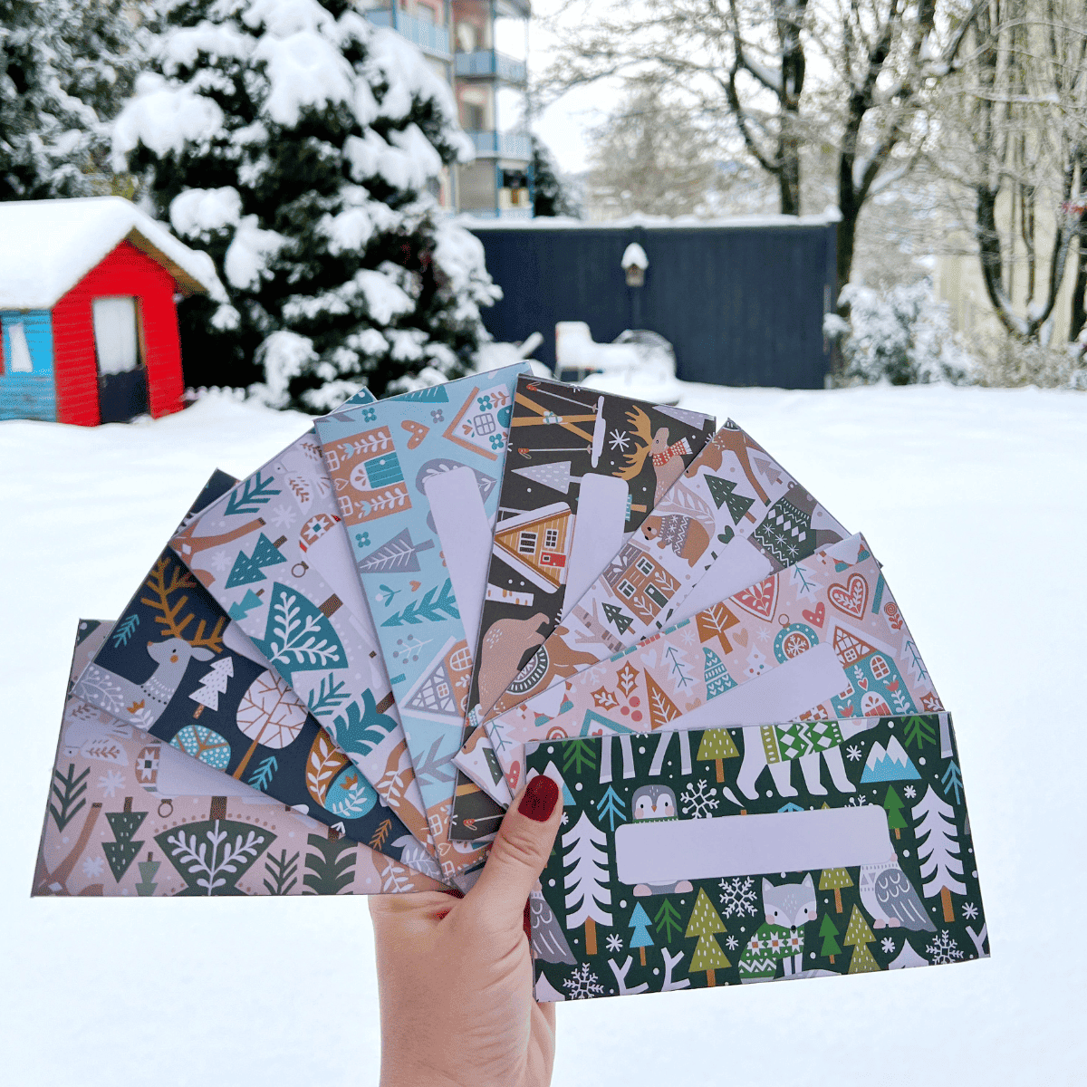 Sobres de efectivo - Invierno adorable 1