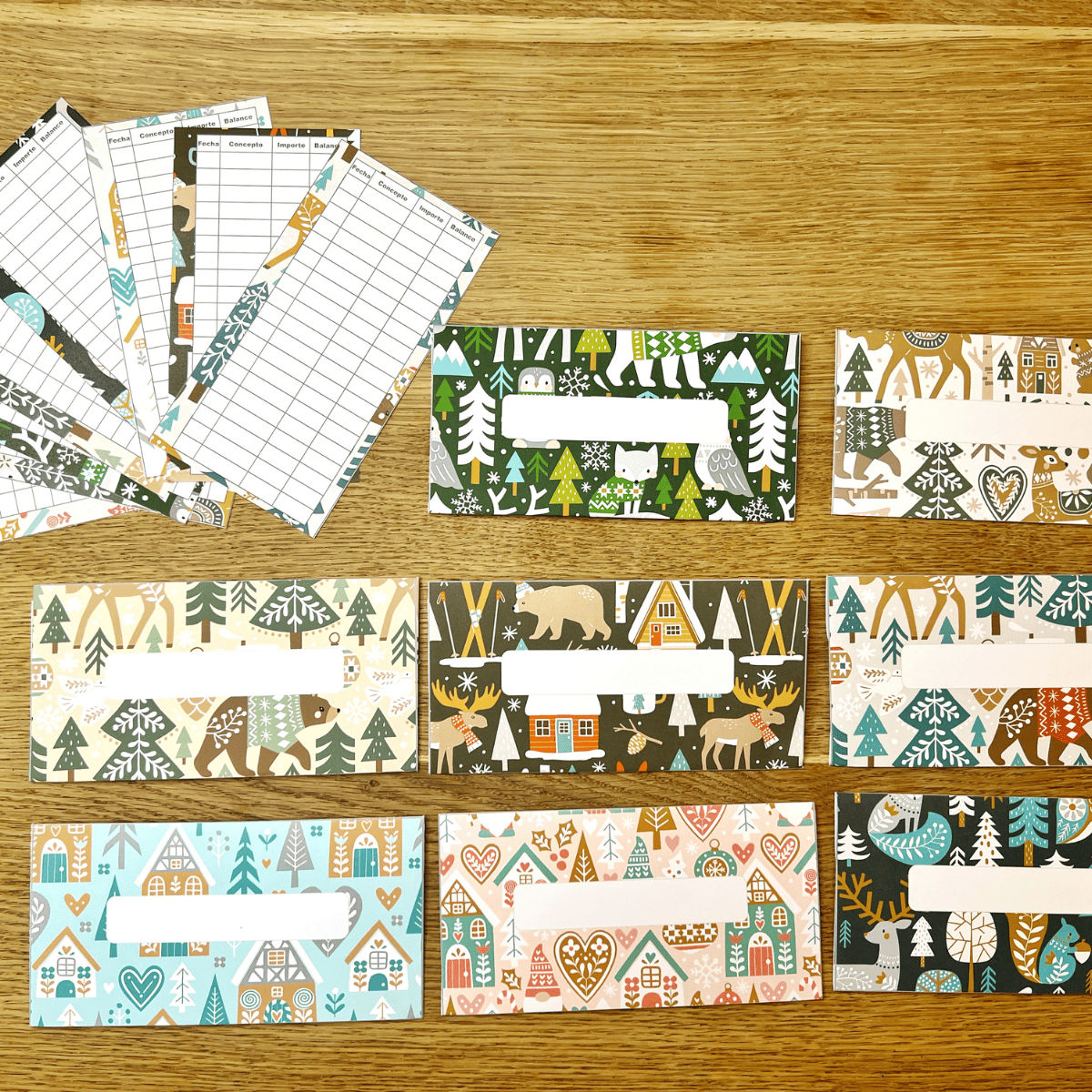 Sobres de efectivo - Invierno adorable 4